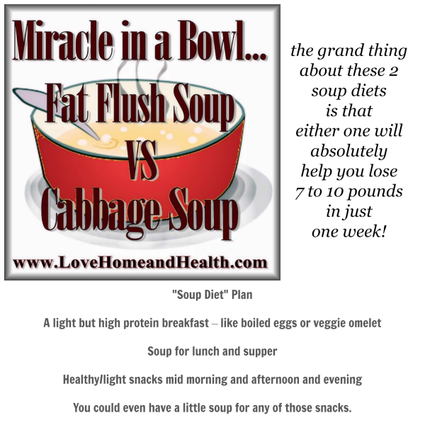 Soup Diets - Fat Flush Soup Diet - Cabbage Soup Diet - Love Home and Health