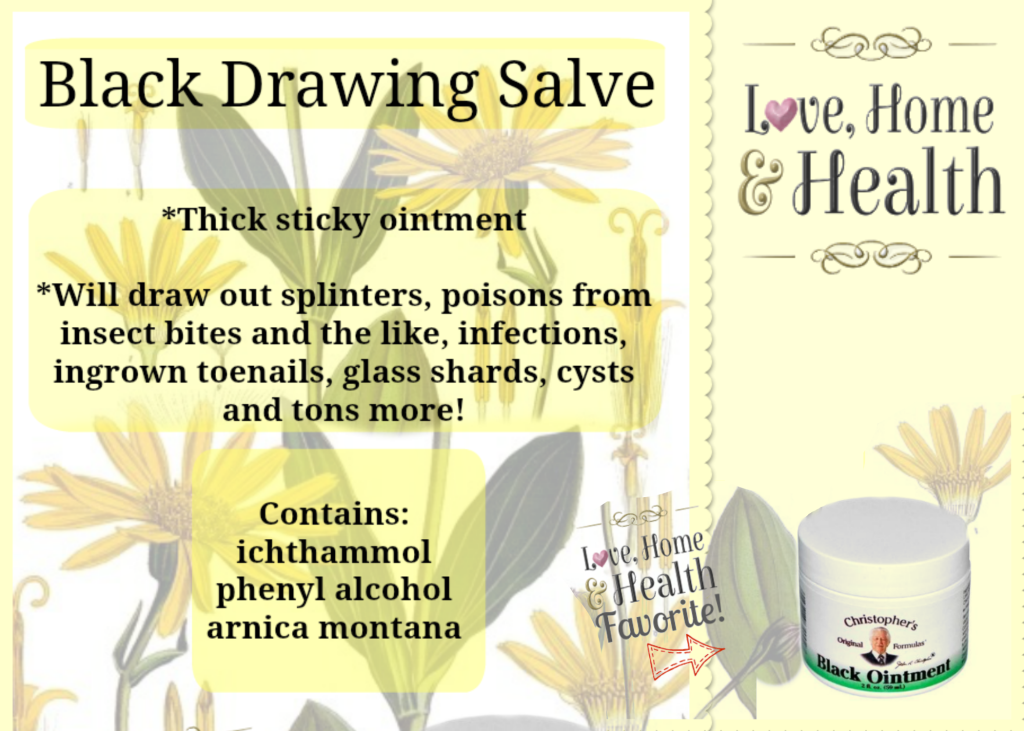 Black Drawing Salve @ www.LoveHomeandHealth.com