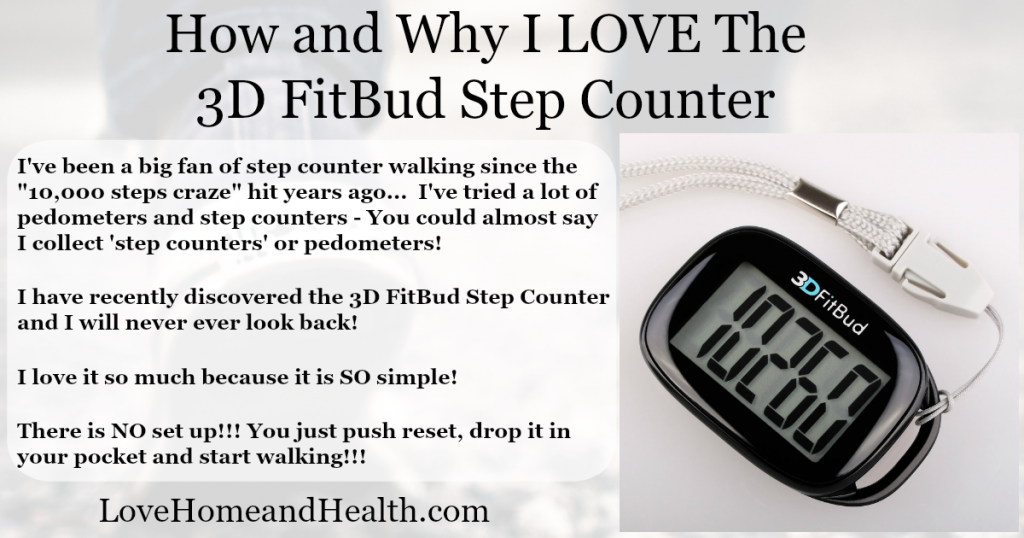3d FitBud Step Counter - Love, Home and Health