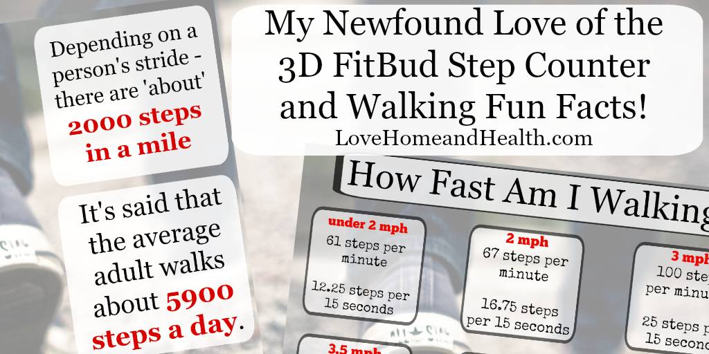 3d FitBud Step Counter - digital Step Counter - Love, Home and Health